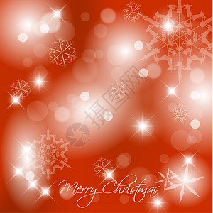 矢量红色圣诞节背景带白雪花和文图片