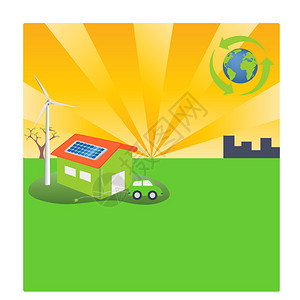 使用太阳能房屋和电动汽车的图片