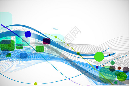 矢量抽象彩色波浪线背景背景图片