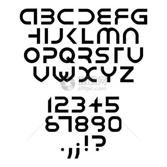 未来字母体孤立图片
