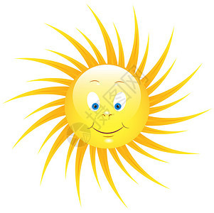 可爱的快乐太阳插画图片