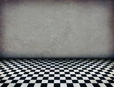 旧象棋室加上黑色和白层瓷砖图片