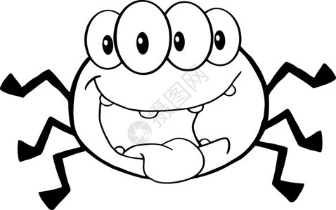 四眼黑白蜘蛛卡通人物图片