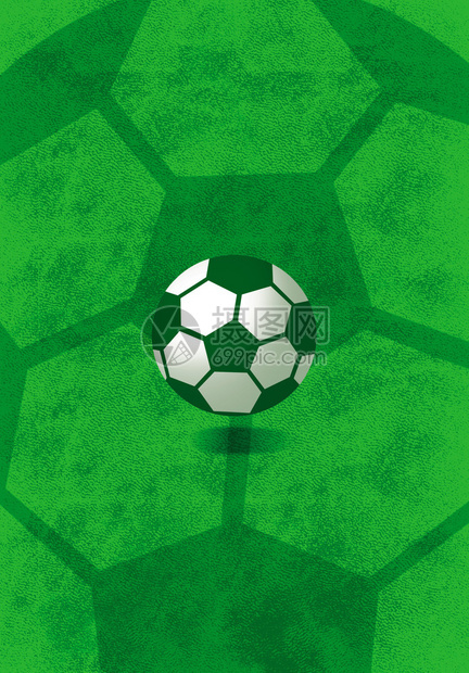 足球插图在绿色领域的一个球图片