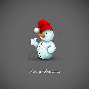 带圣诞老人帽子的快乐雪人高分辨率照片CLIPARTO圣诞问候背景EPS10图形相应图片