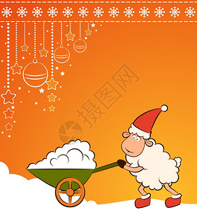 圣诞搞笑羊与雪图片