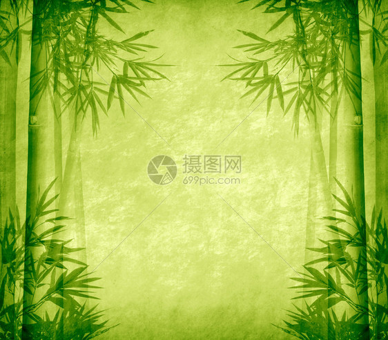 用手工纸质感的竹树设计图片