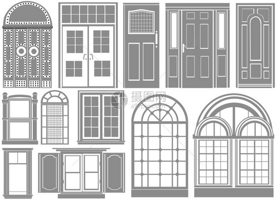 门窗设置矢量图片