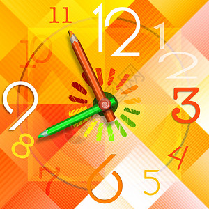 彩  泼以彩色铅笔的形状手表多姿彩概念插画