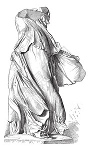 卢浮宫博物馆雕塑萨莫色雷斯的胜利绘图Chevingnard图片