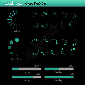 完整的青色多彩的装载网络设置图片