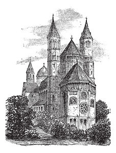 德国沃尔姆斯的圣彼得大教堂或沃尔姆斯大教堂图片