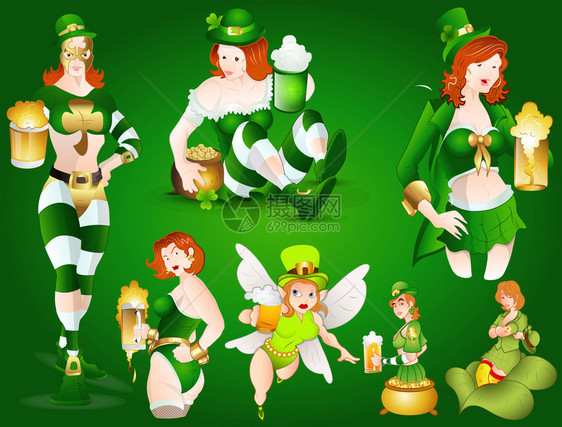 PatricksDayLeprechaun女孩图片