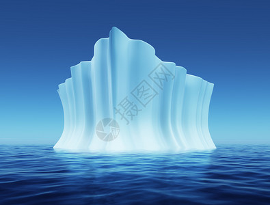 融化冰山的3d插图图片