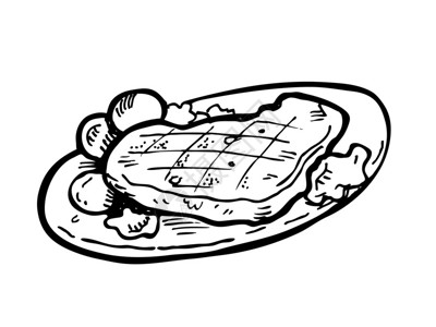 一盘牛排分割线图片