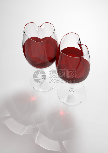装满爱毒的心形红酒杯爱情人节日系列3图片