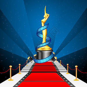 金电影奖与红地毯上的电影卷轴插图图片