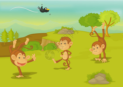猴子玩耍图片