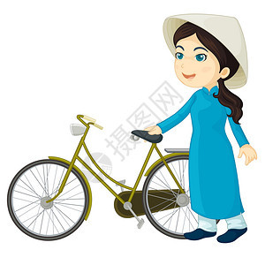 插图一幅用脚踏车的Veitn图片