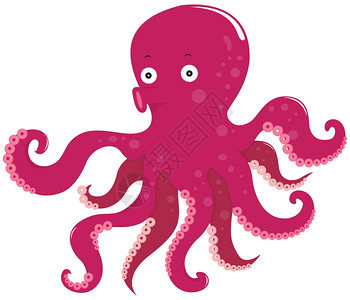 紫色触手章鱼的插图图片