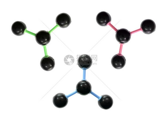 在白色背景下分离的分子结构Name以白图片