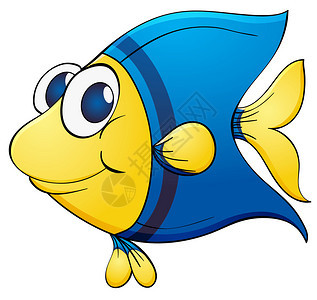 蓝色热带鱼的插图图片