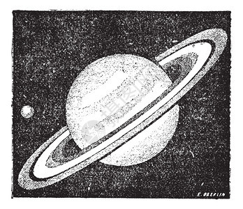 土星和地球大小比较的古老雕刻插图词典和事物词典拉里夫和弗洛里图片