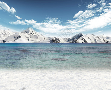 山湖山湖和冰川蓝天空和图片