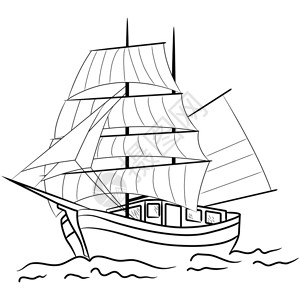 帆船速写素材图片