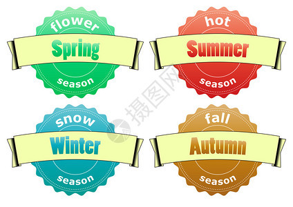 徽章季节春季夏季冬季图片