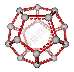 白色背景的更全面C20分子结构的最佳图片