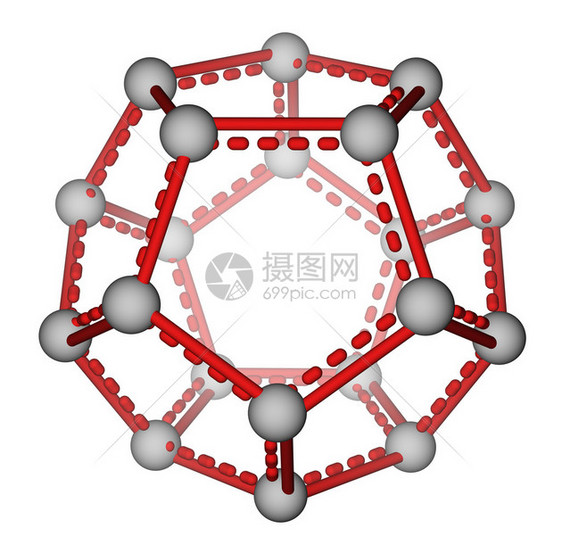 白色背景的更全面C20分子结构的最佳图片