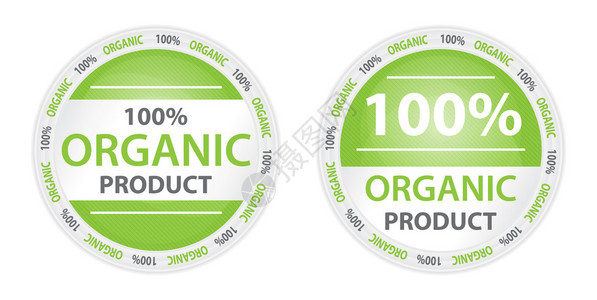 两套绿色产品标签以背景图片
