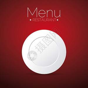 红色菜单餐厅矢量板图片