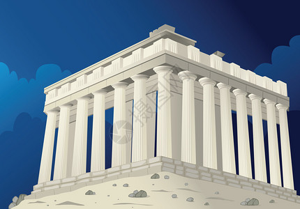 希腊雅典帕台农神庙的插图图片