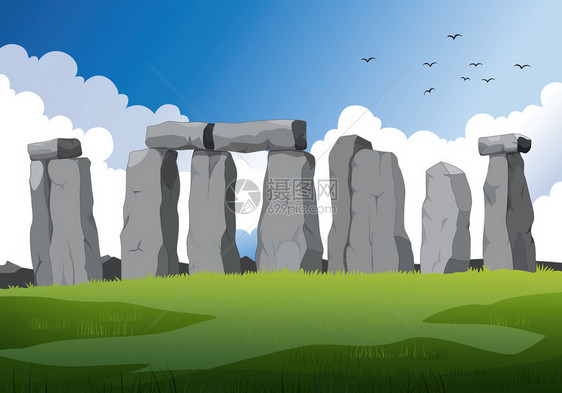 英格兰美丽巨石阵的插图图片
