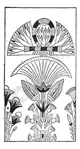 埃及装饰与莲花设计图片