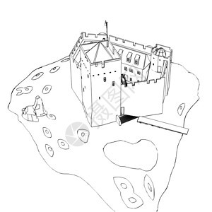 雕刻风格的城堡建筑草图片