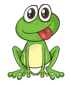 一只青蛙在白色背景上的插图图片