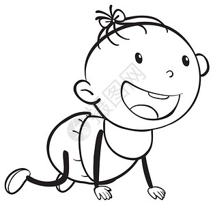 高清图片白色背景上的婴儿素描高清图片儿童们可爱的水彩纸coote