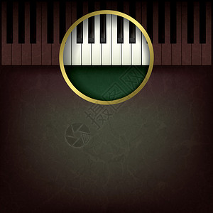 抽象音乐grunge背景与棕色钢琴图片
