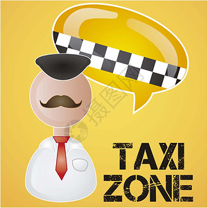 黄背景的出租车计程车司机和出租车司图片