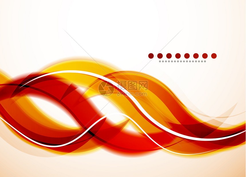 矢量抽象橙色波浪背景图片