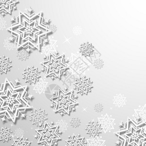 圣诞节背景中的3d雪花插图图片