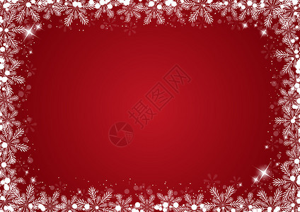 与雪花的圣诞节红色背景图片
