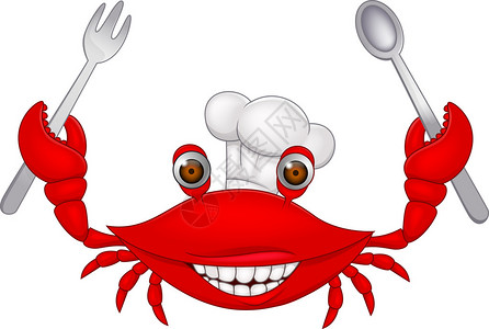 螃蟹厨师卡通图片
