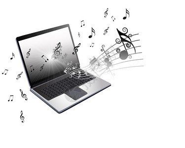 科技电脑音乐与音符背景图片