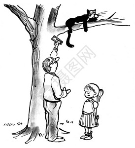 猫在树上必须付钱才能下来图片