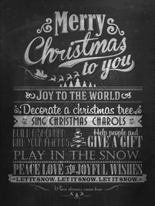 老式的圣诞快乐和新年快乐书法和排版背景与黑板上图片