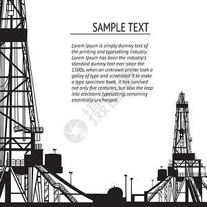 石油钻井的横幅代表你的文图片